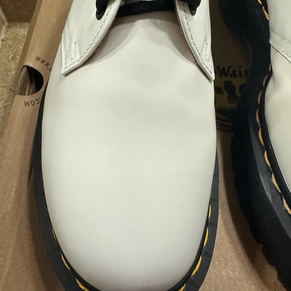 Dr. Martens 1461 White Smooth Leather Platform Shoes Size 9 - Picture 7 of 10